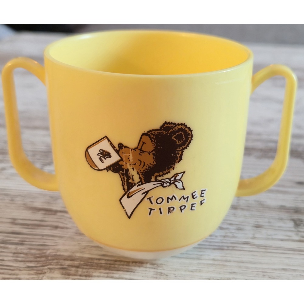 Vintage Tommee Tippee Yellow Double Handle Training Cup Westland Plastics Bear